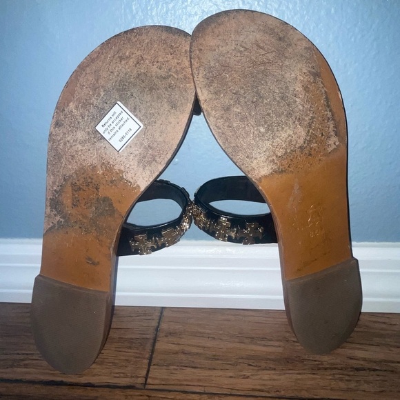 Rare Tory Burch miller sandals toe ring sandal logo sandal patent leather - Picture 8 of 16